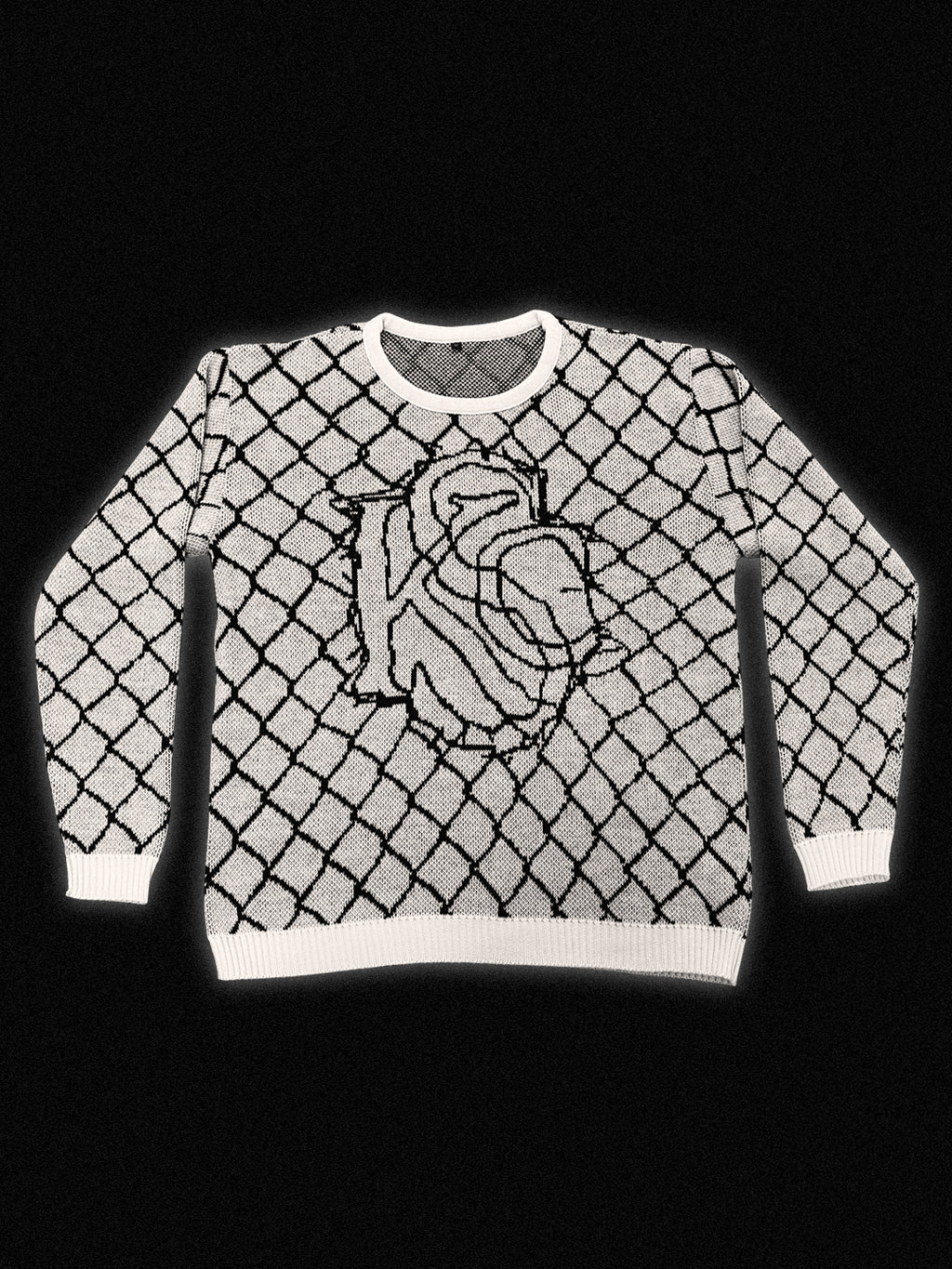 Kazro white knitted sweater