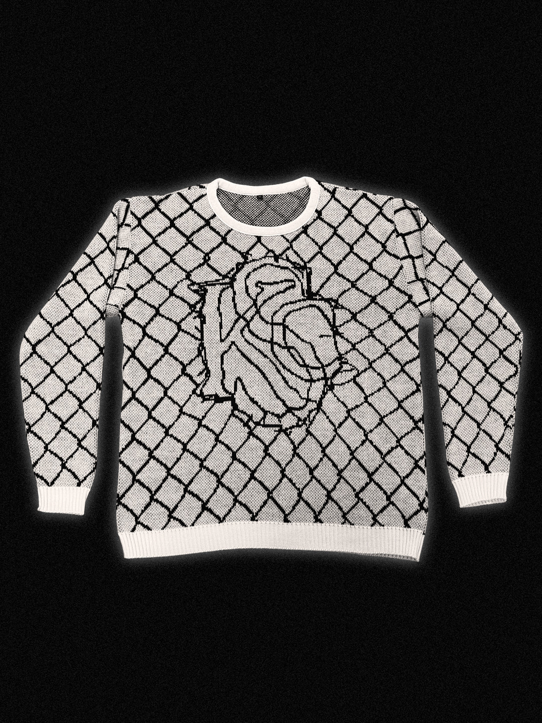 Kazro white knitted sweater